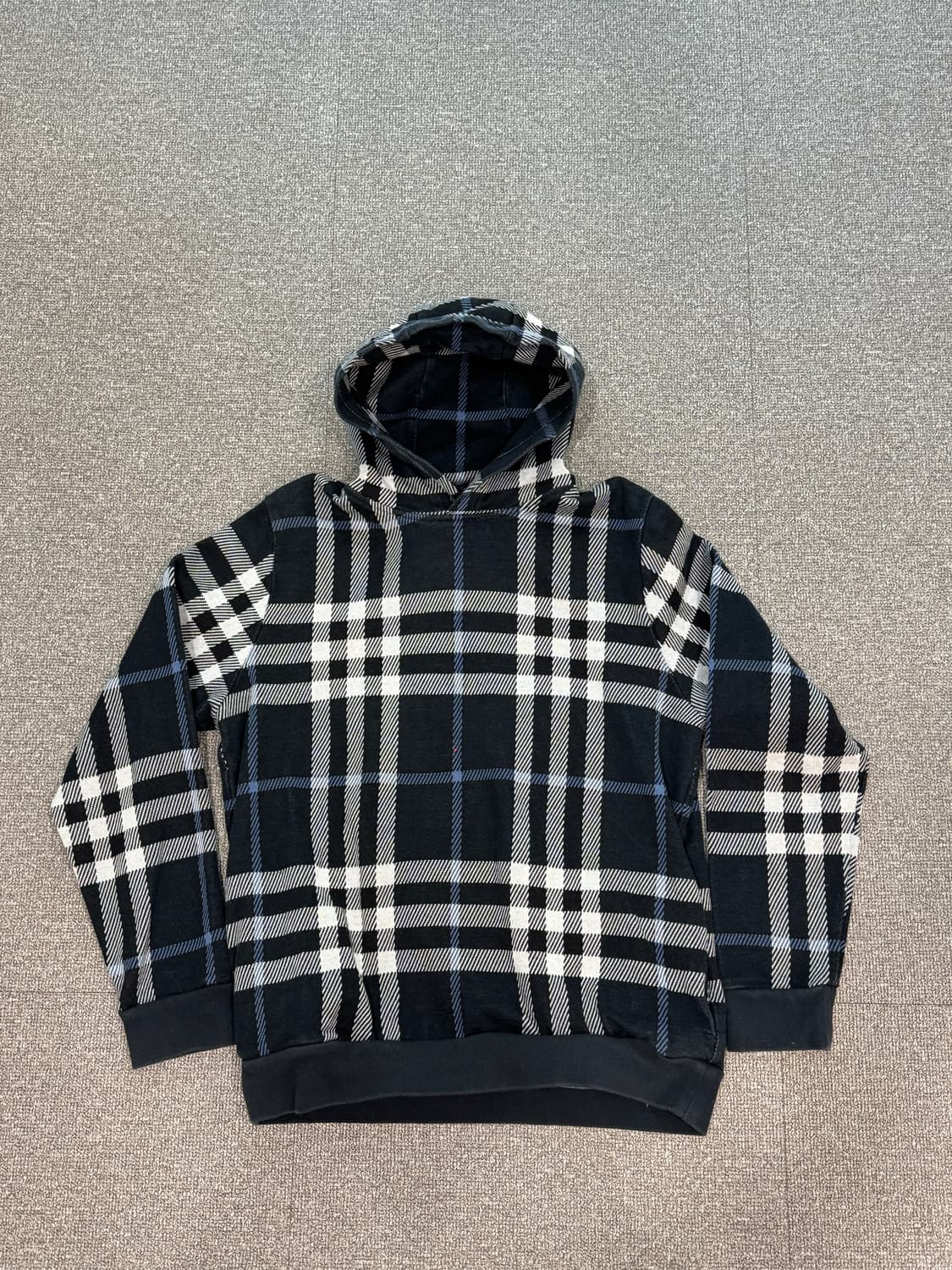 버버리 체크 코튼 자카드 후드 M  상품이미지5