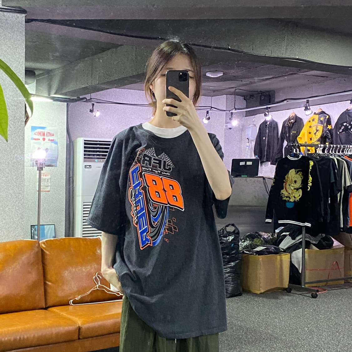 빈티지 프라이어 레이싱 그레이 반팔티 B1652 상품이미지1