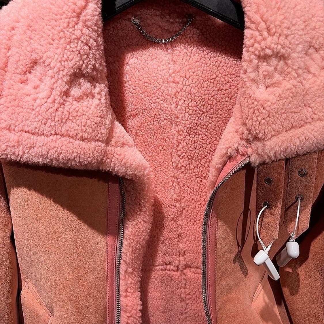 (정품/새상품) 베트멍 유니섹스 연핑크 양가죽 양털 리버시블 무스탕 자켓 상품이미지2