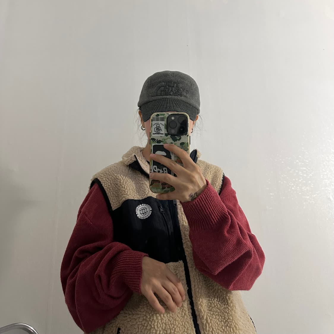 노스페이스 빅로고 플리스 기모 볼캡 상품이미지2