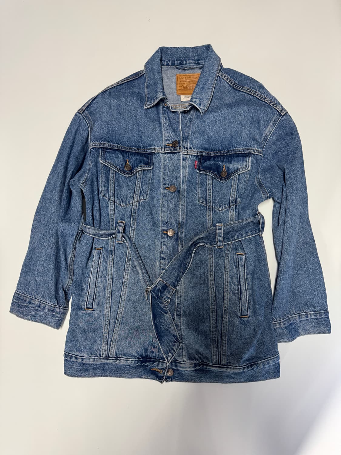희귀!! 여성 리바이스 빈티지 워싱 벨티드 데님 자켓 S 상품이미지1