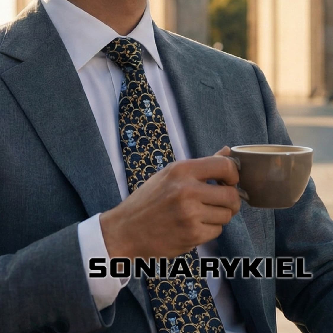 소니아 리키엘 실크 곰 모티브 넥타이 9.6cm A+등급 A19668 상품이미지1