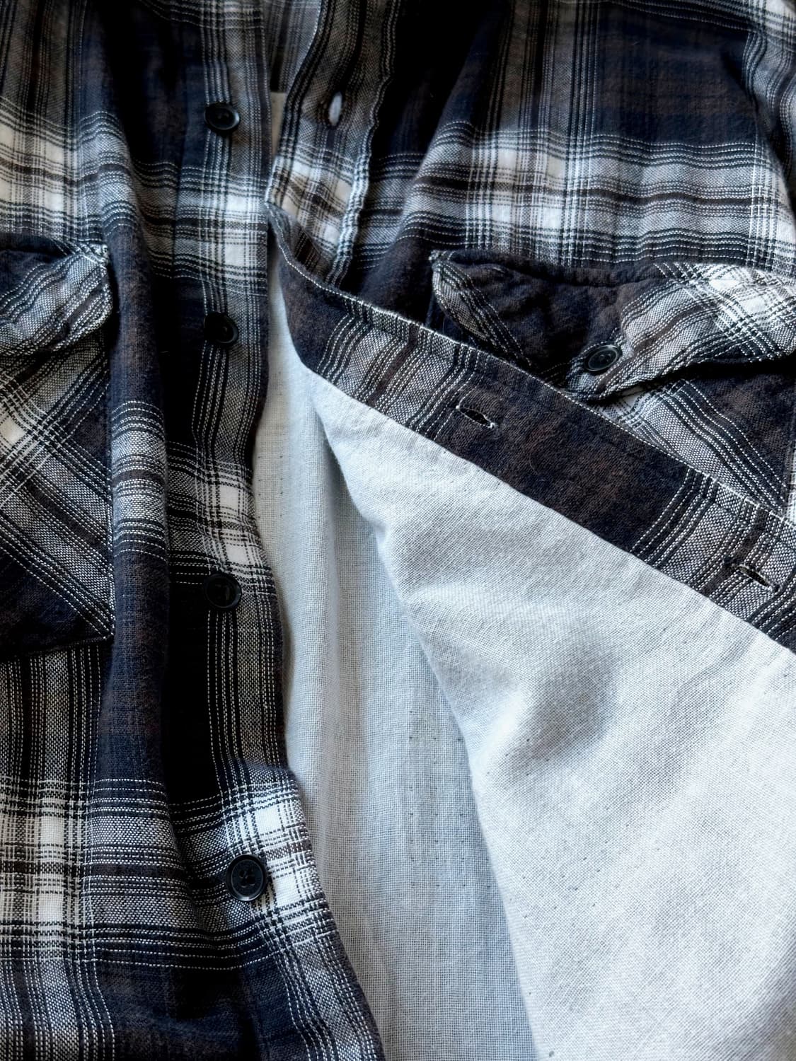 Double face gauze cotton check shirt 상품이미지2