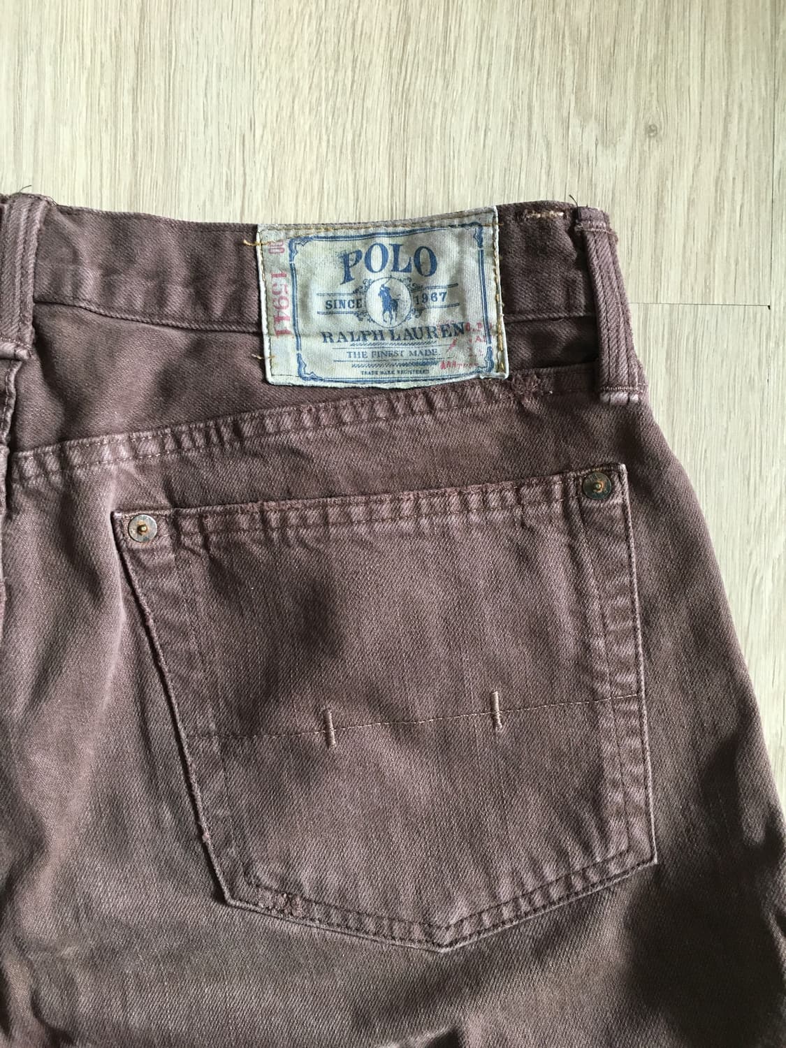 1967s 폴로 랄프로렌 Polo 자수 포인트 빈티지 코튼 팬츠 브라운 상품이미지3