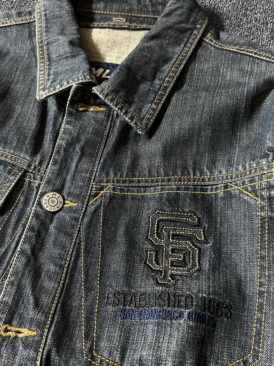 MLB 빈티지 데님 자켓 샌프란시스코 자이언츠 SF 로고 상품이미지4