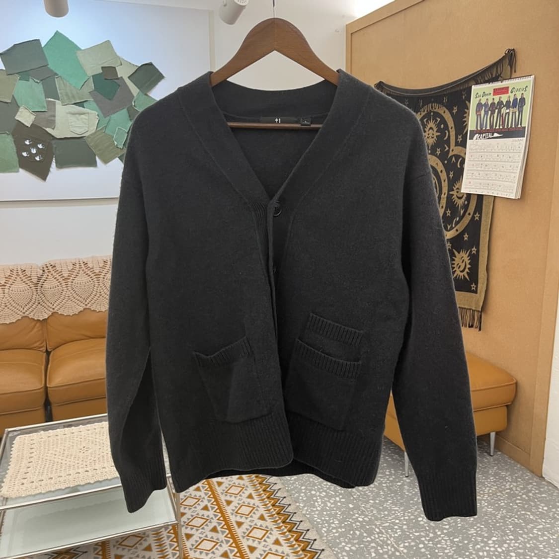 유니클로 빈티지 캐주얼 질샌더 모던시크 버튼 울 가디건 L C10942 상품이미지3