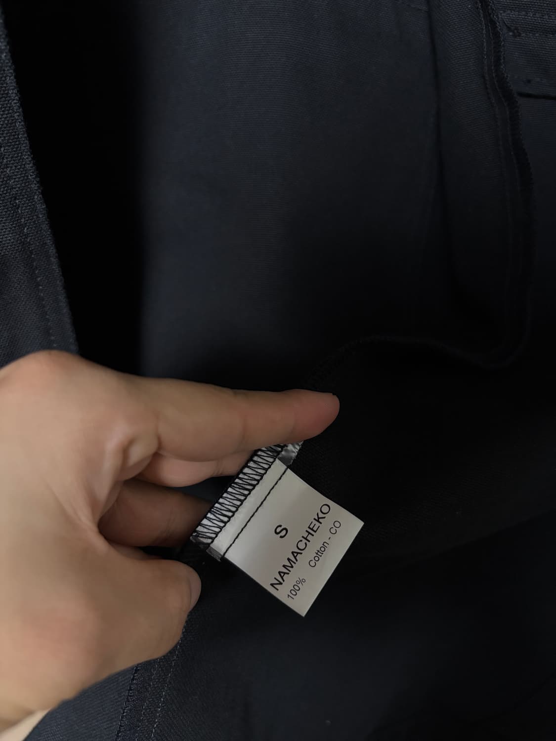 [S] 나마체코 아트란 싱글브레스트 코트 블랙 상품이미지6