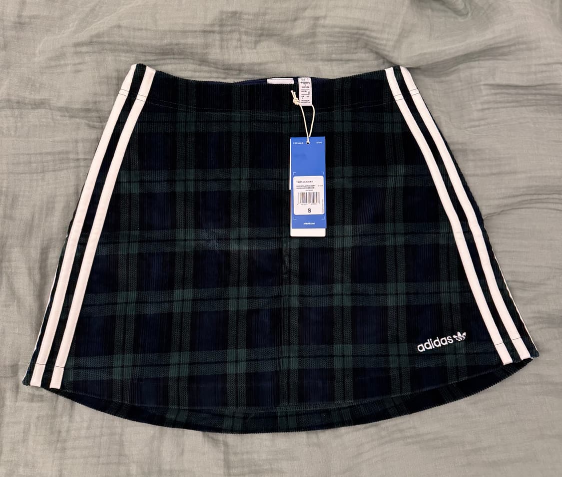 코듀로이 타탄 스커트 - 그린:네이비 / IX1038 상품이미지2