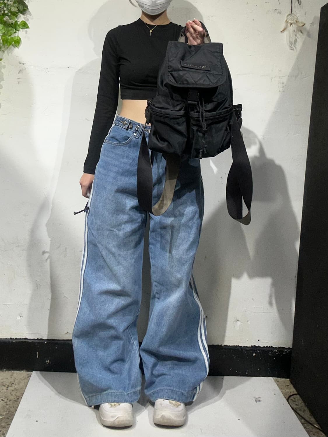 90s CK 캘빈 클라인 블랙 복조리 미니 백팩 가방 상품이미지2