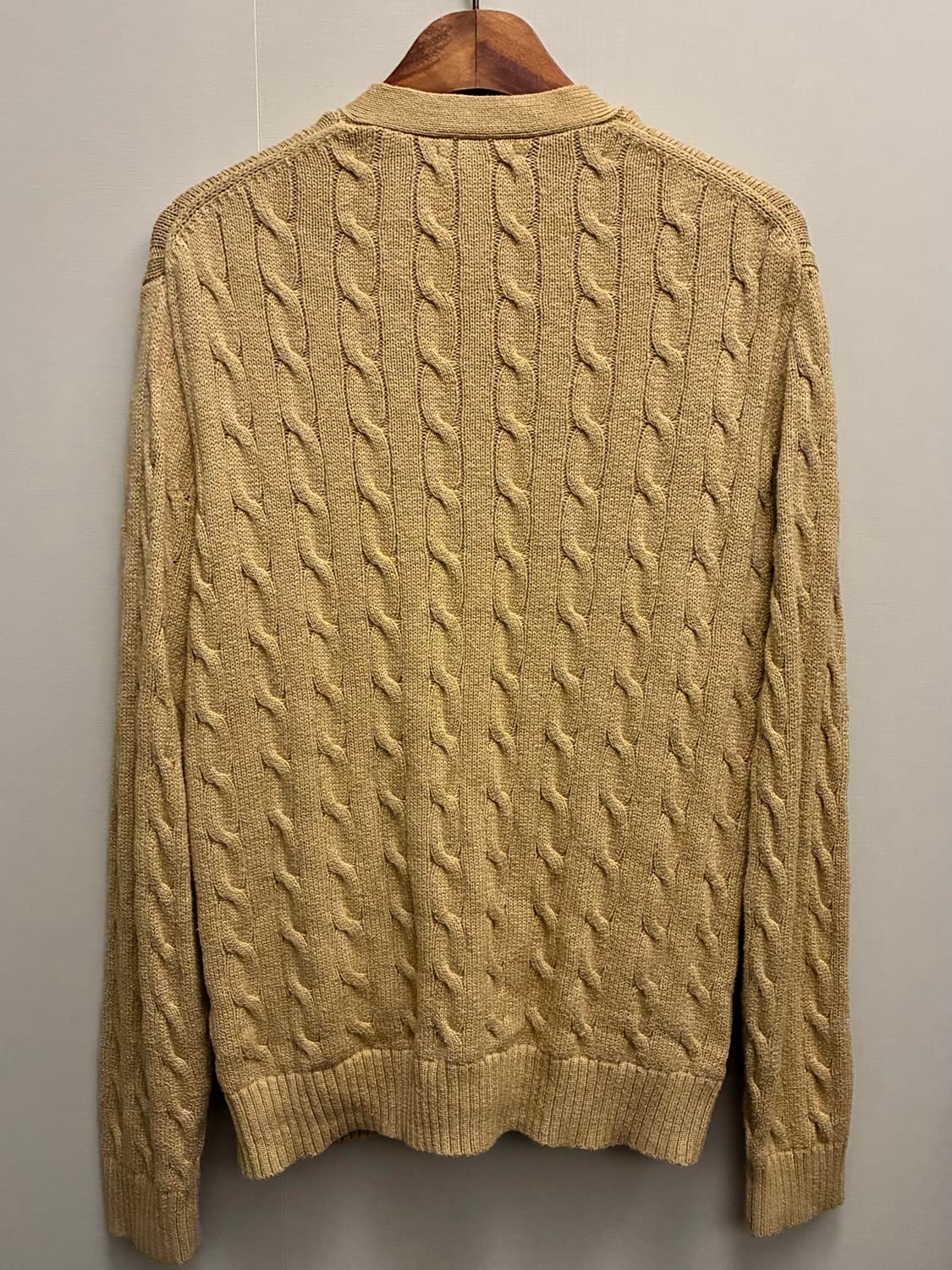 (L/103)POLO 폴로랄프로렌 코튼 케이블 니트 가디건 베이지 상품이미지2