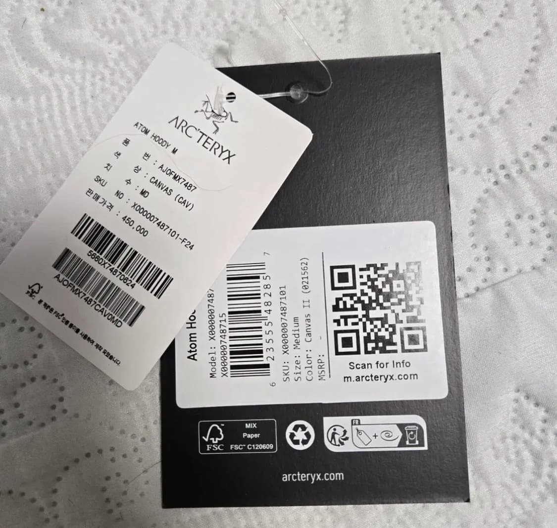 아크테릭스 아톰 M 사이즈 캔버스 색상 국내 가격텍 있으니 국내 A/S  상품이미지2