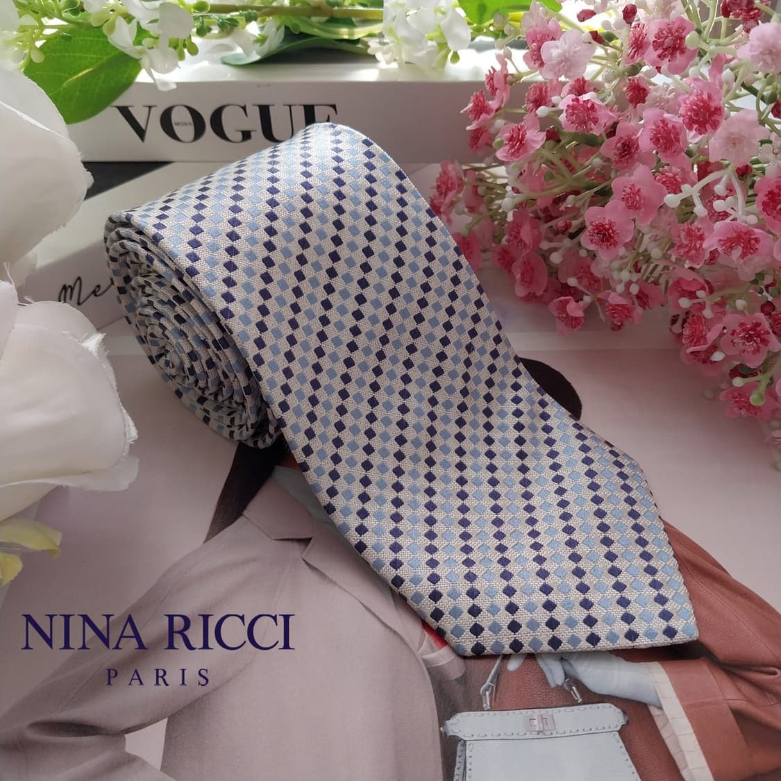 니나리치 실크 체크 자카드 넥타이 8cm A+등급 K1954
 상품이미지2