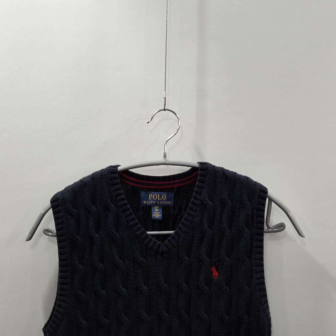 폴로랄프로렌 키즈 케이블 니트 베스트 네이비 S/8 상품이미지2