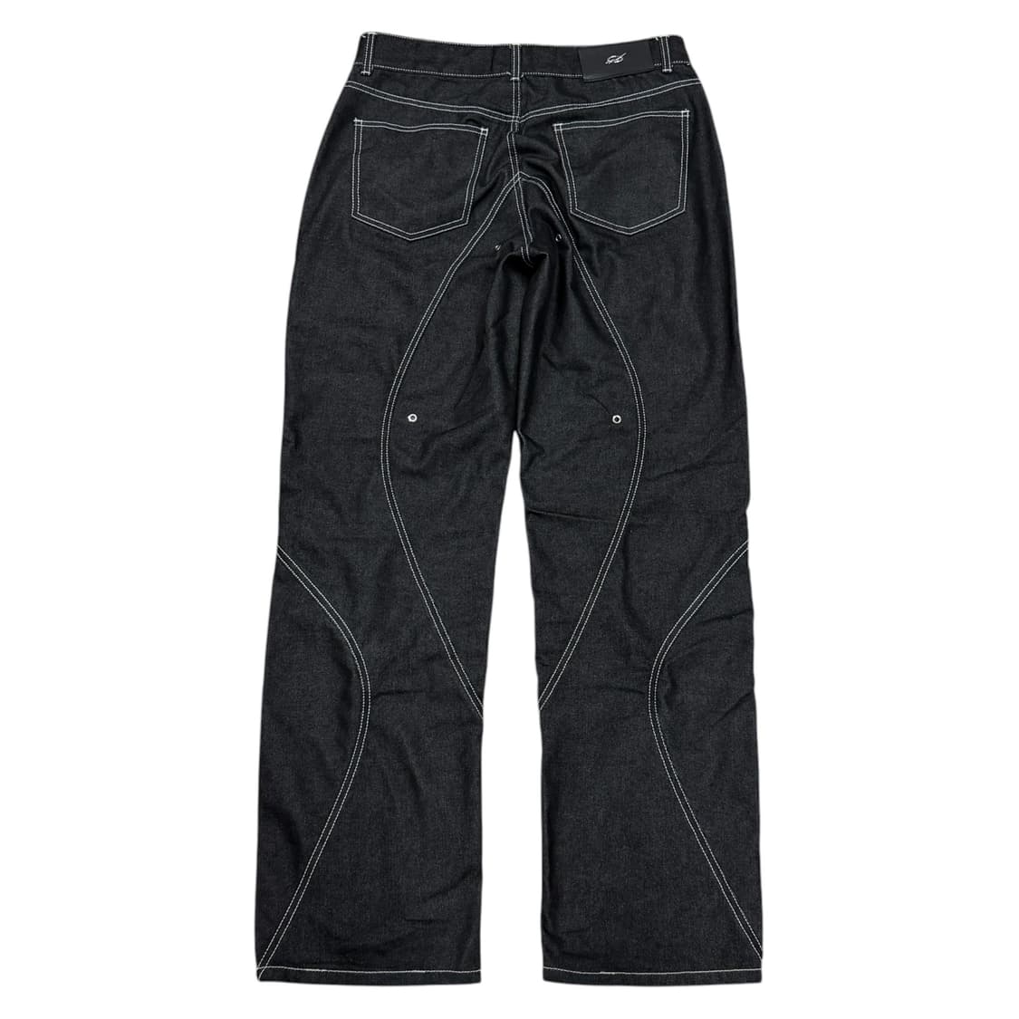 51퍼센트 터널 라이닝 트라우저 데님 팬츠 바지 블랙 L 상품이미지3