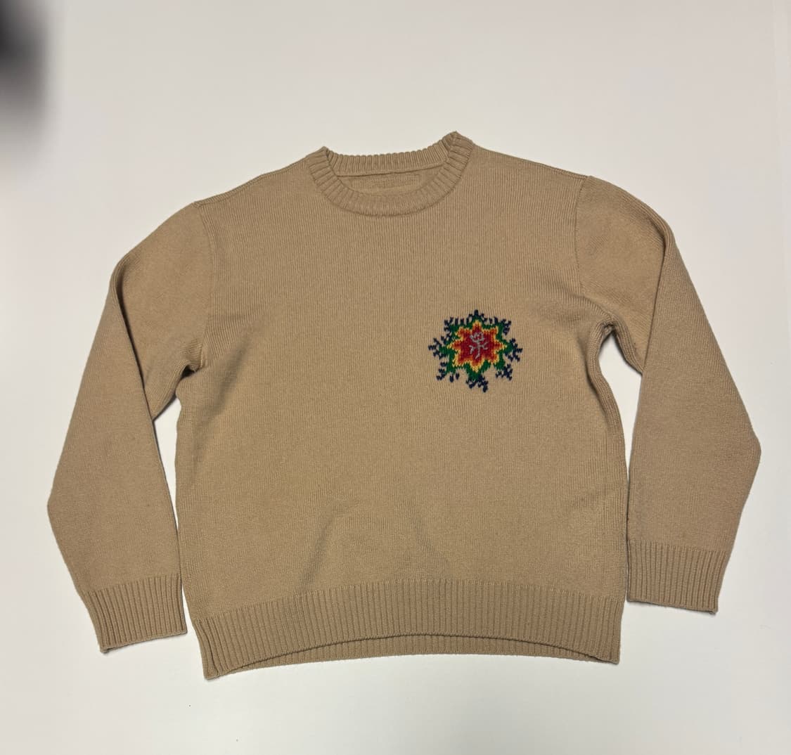 여성 까스텔바작 골프 꽃 자수 라나 울 니트 상품이미지1