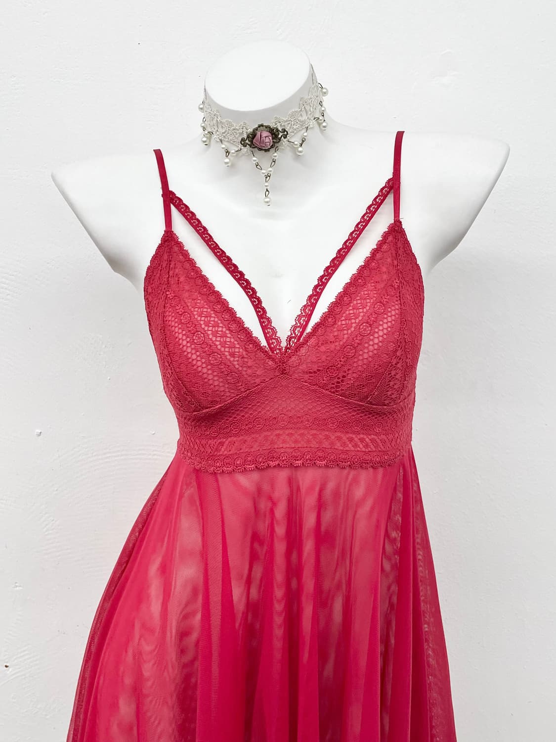 레드 레이스 슬립 상품이미지2