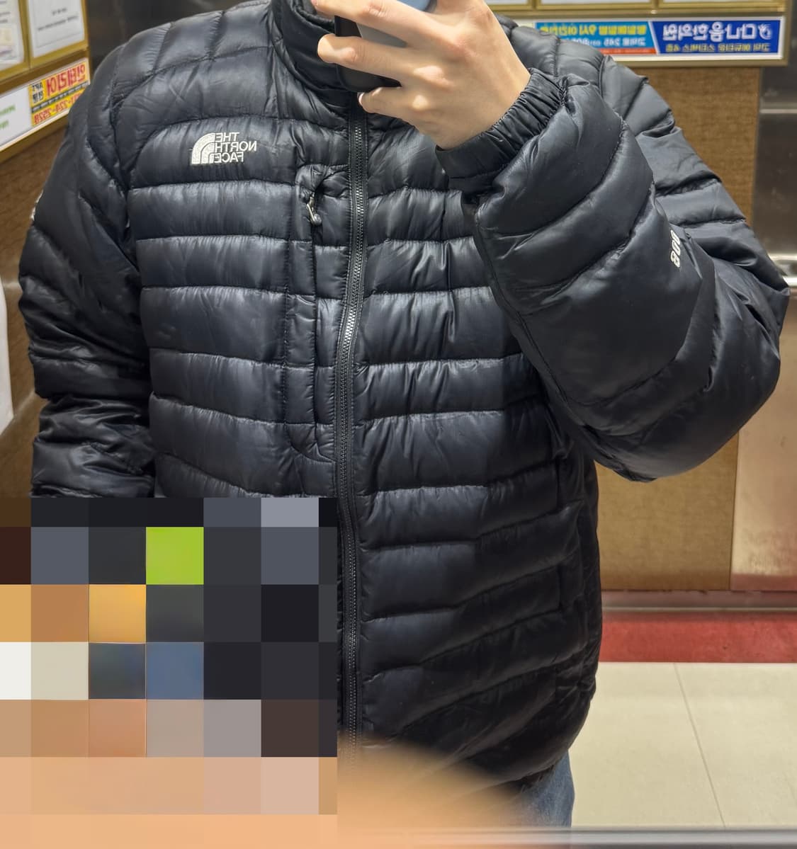 노스페이스 900 필파워 블랙 다운 초경량패딩 세탁완료 상품이미지3