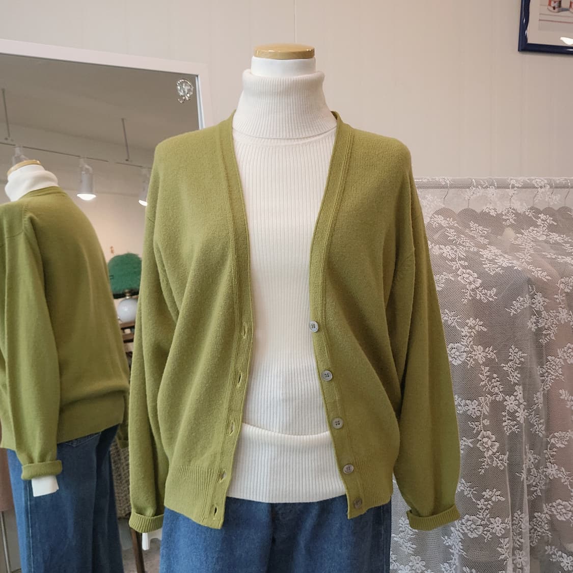 My own selection 라임그린 울가디건 상품이미지7