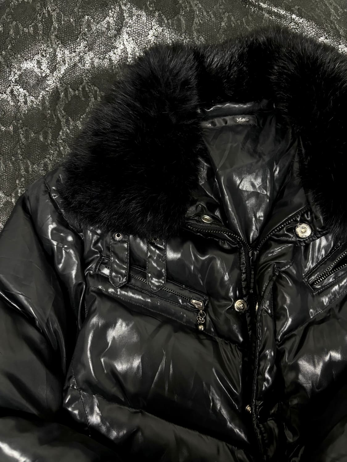 “M&s” 00’s Rare V-Kei Black Fur Trimming 상품이미지5