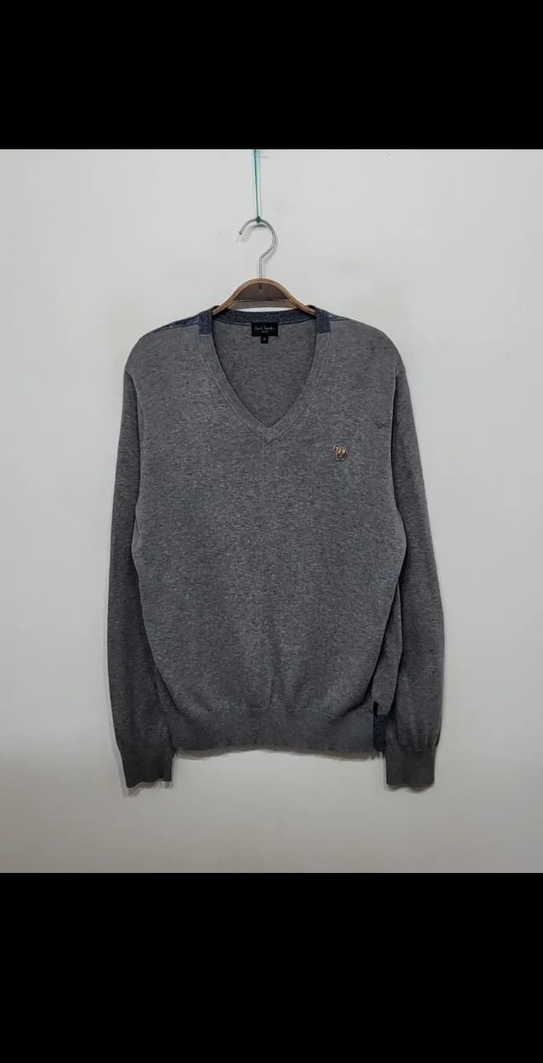 (M) 폴스미스 니트 그레이 얼룩말 스웨터 브이넥  상품이미지1