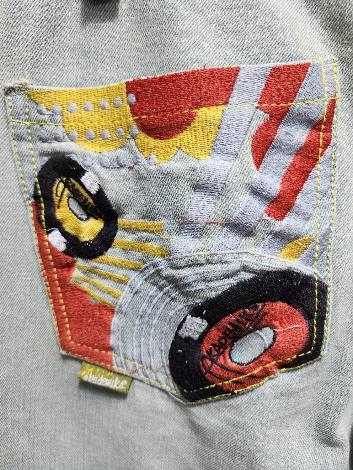 아카데믹스 포켓 자수디데일 연청바지  상품이미지6