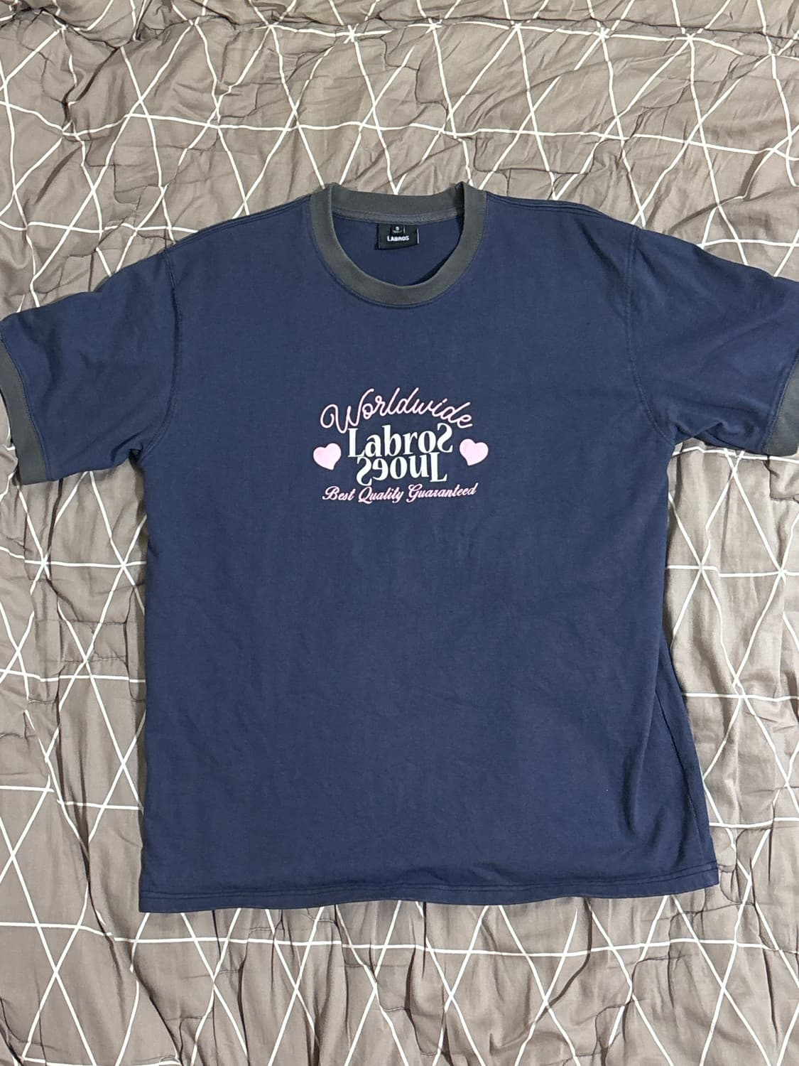 라브로스 WW Flip Logo Ringer Tee (Navy) 상품이미지1