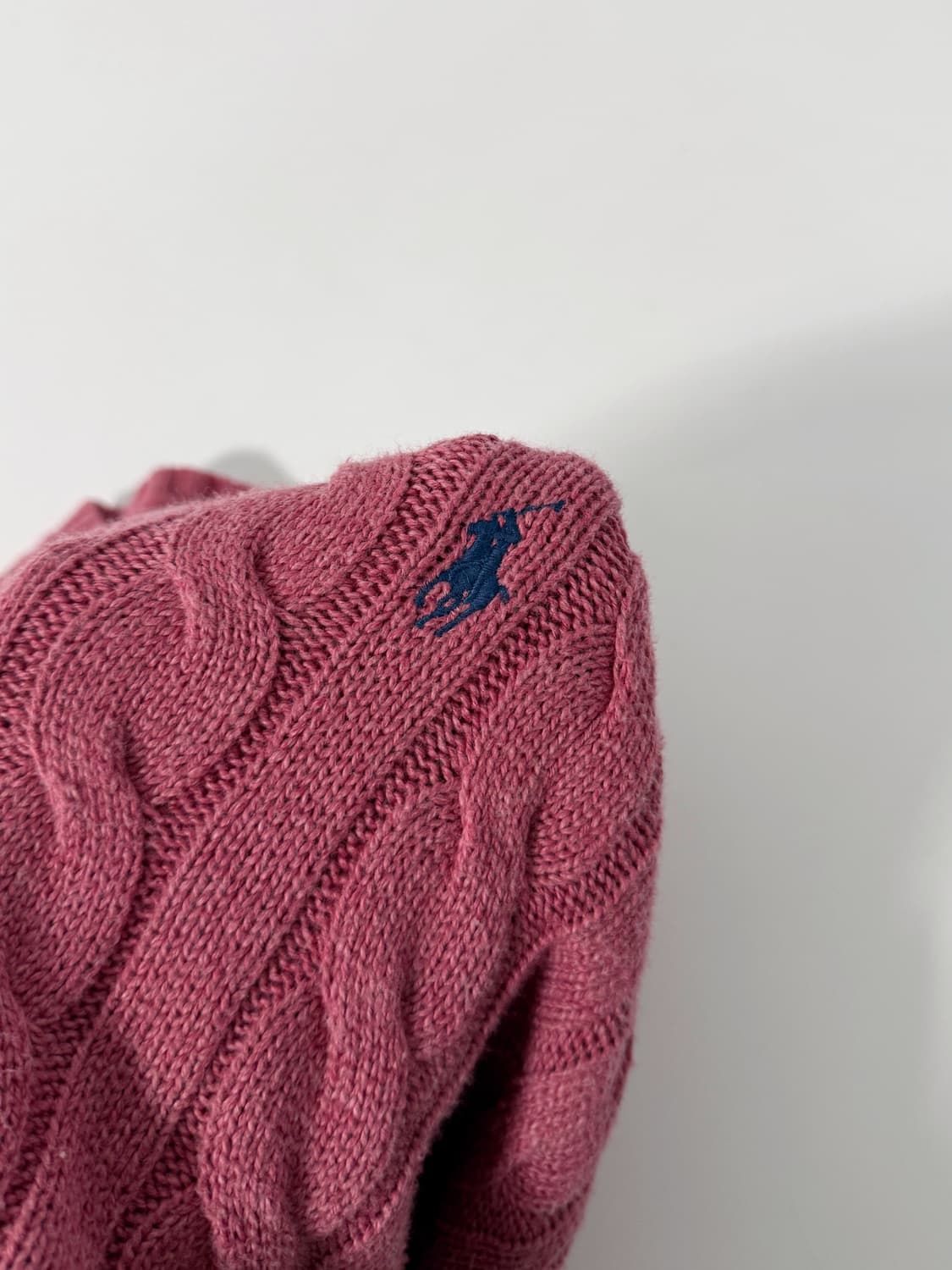 폴로 랄프로렌 루즈핏 신형 QR라벨 핑크 코튼 케이블 니트  Pri 상품이미지2
