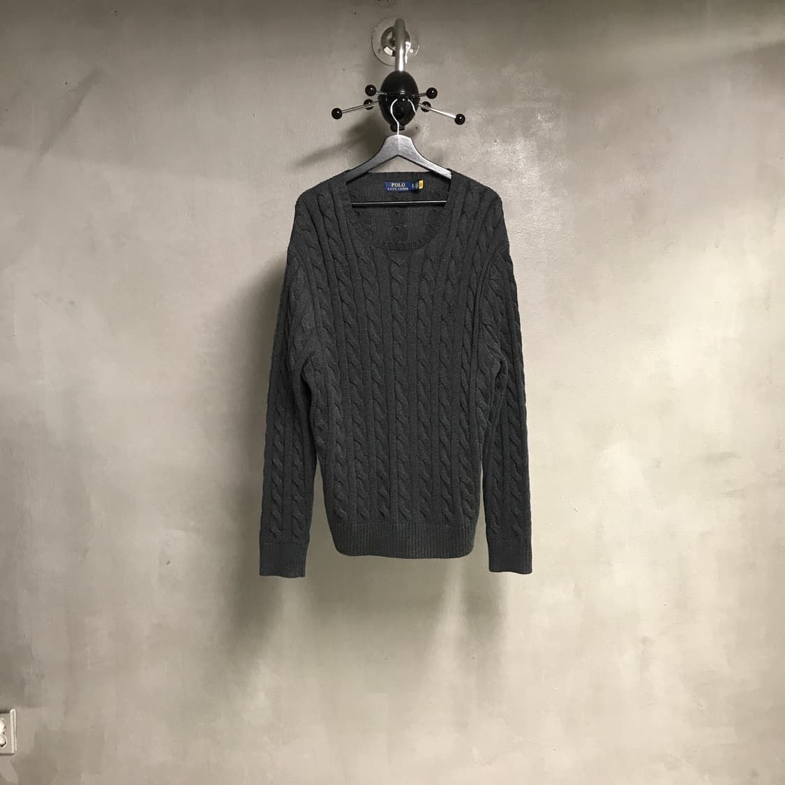 폴로 랄프로렌 QR 케이블 니트 차콜 XL 상품이미지1