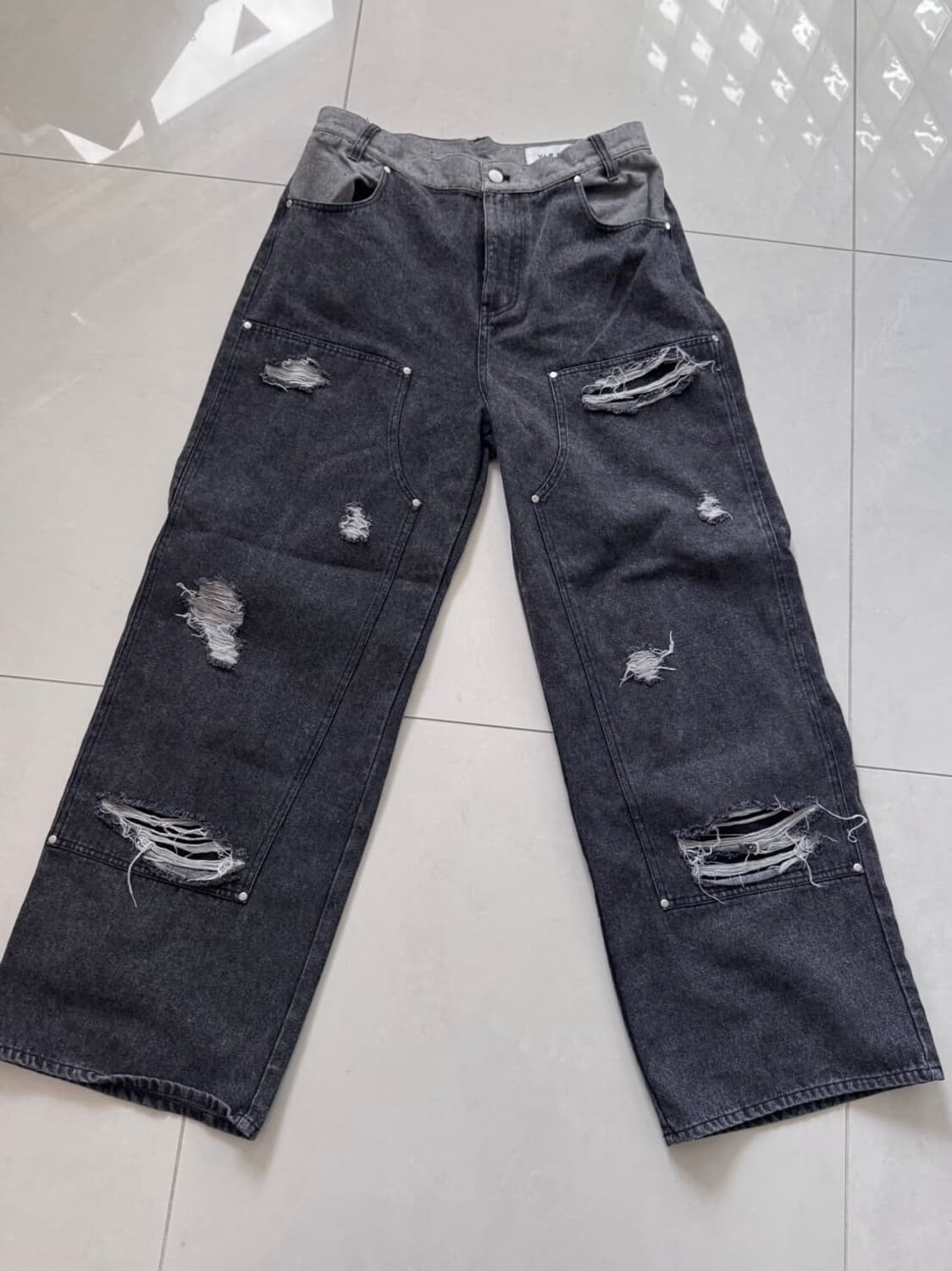 Double Knee Denim Wide Pants 상품이미지9