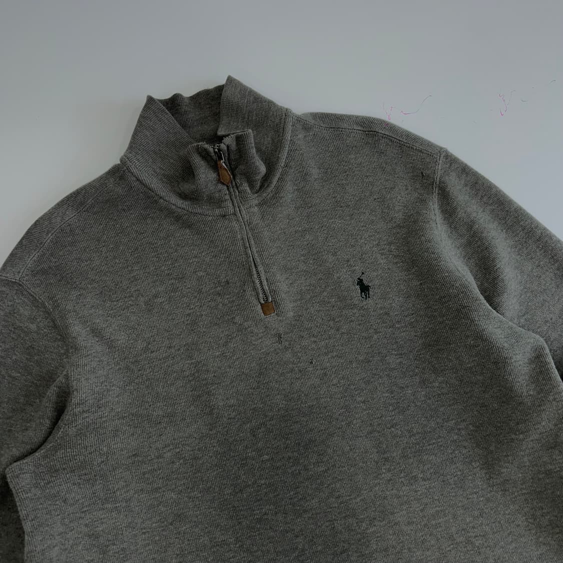 Polo 폴로 그린 포니 그레이 반집업 니트  상품이미지4