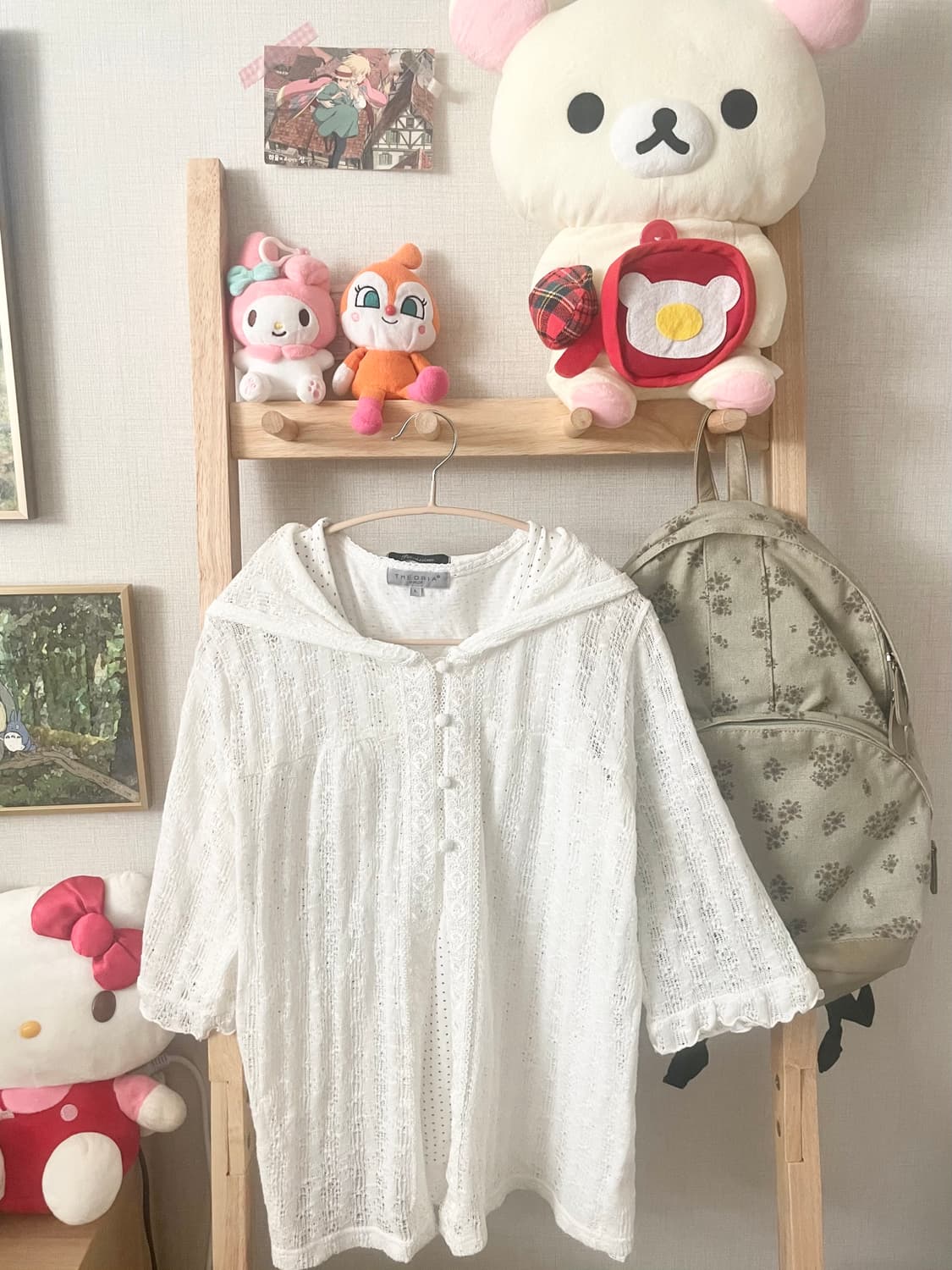 모리걸 빈티지 펀칭 레이스 후드 가디건 🤍🎀🌸 상품이미지1