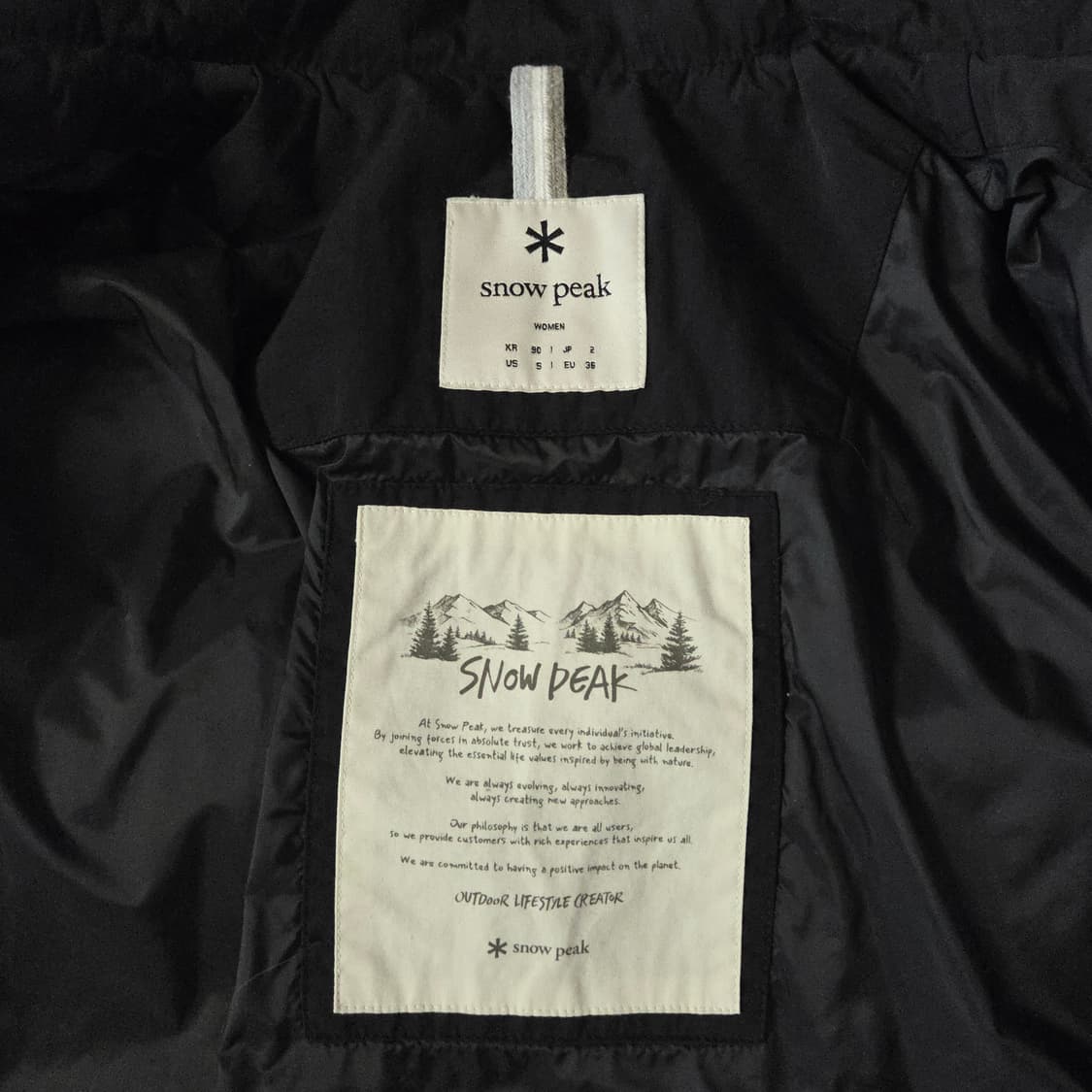 스노우피크 여성 우먼스 유틸리티 구스다운 패딩 S 블랙 상품이미지8