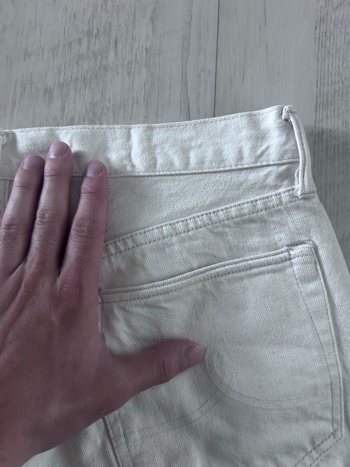 RRL 미국산 스트레이트 레그 핏 내추럴 / 화이트 데님 팬츠 32x30 상품이미지6
