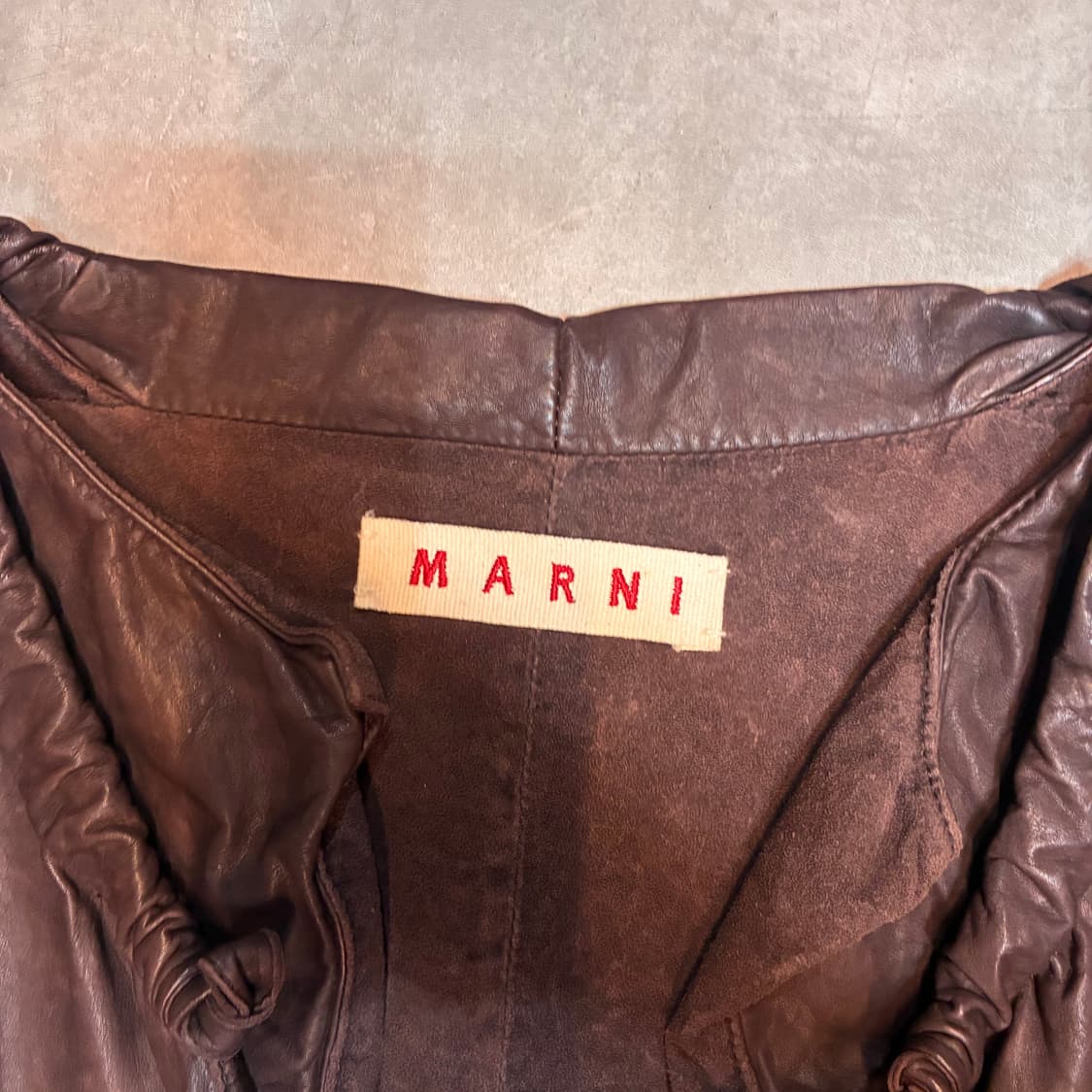 마르니 카우레더 소가죽 오픈 자켓 상품이미지3