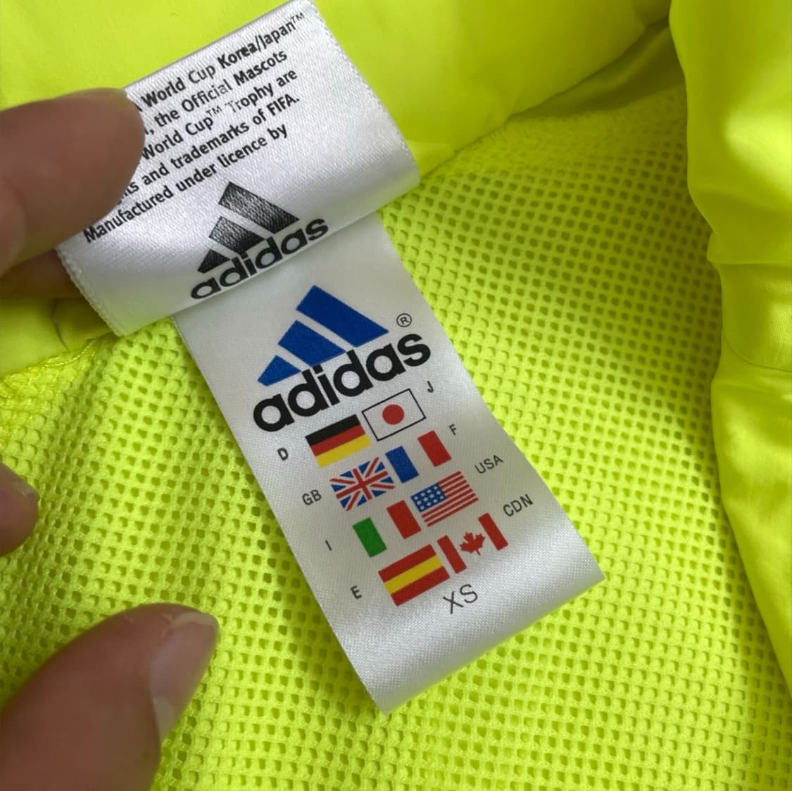 아디다스 adidas 형광 2002한일월드컵 바람막이 아노락 반집업 XS 상품이미지4