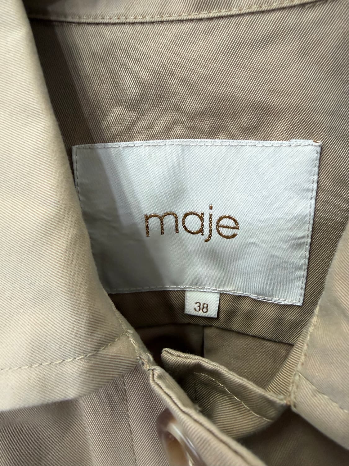 정품) maje 마쥬 베이지 트렌치 코트 38 상품이미지7