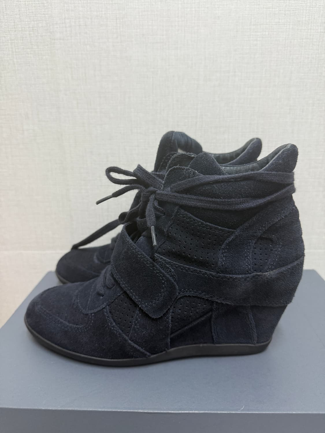 Ash bowie suede navy 웨지힐 상품이미지2