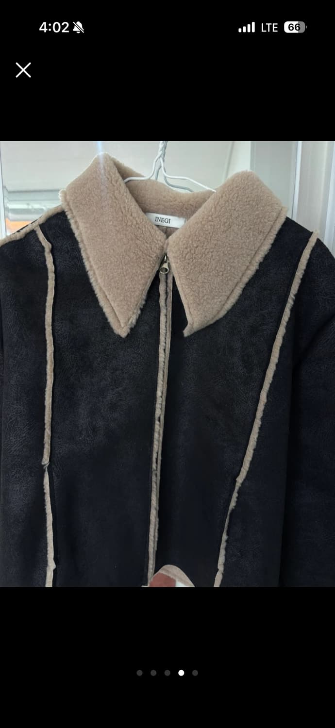 이네기 tussy leather mustang 레더 무스탕 블랙 상품이미지4