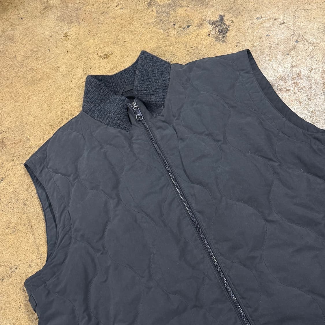 [정품/110] cardinal 블랙 퀄팅 니트 베스트 조끼 b17 상품이미지1