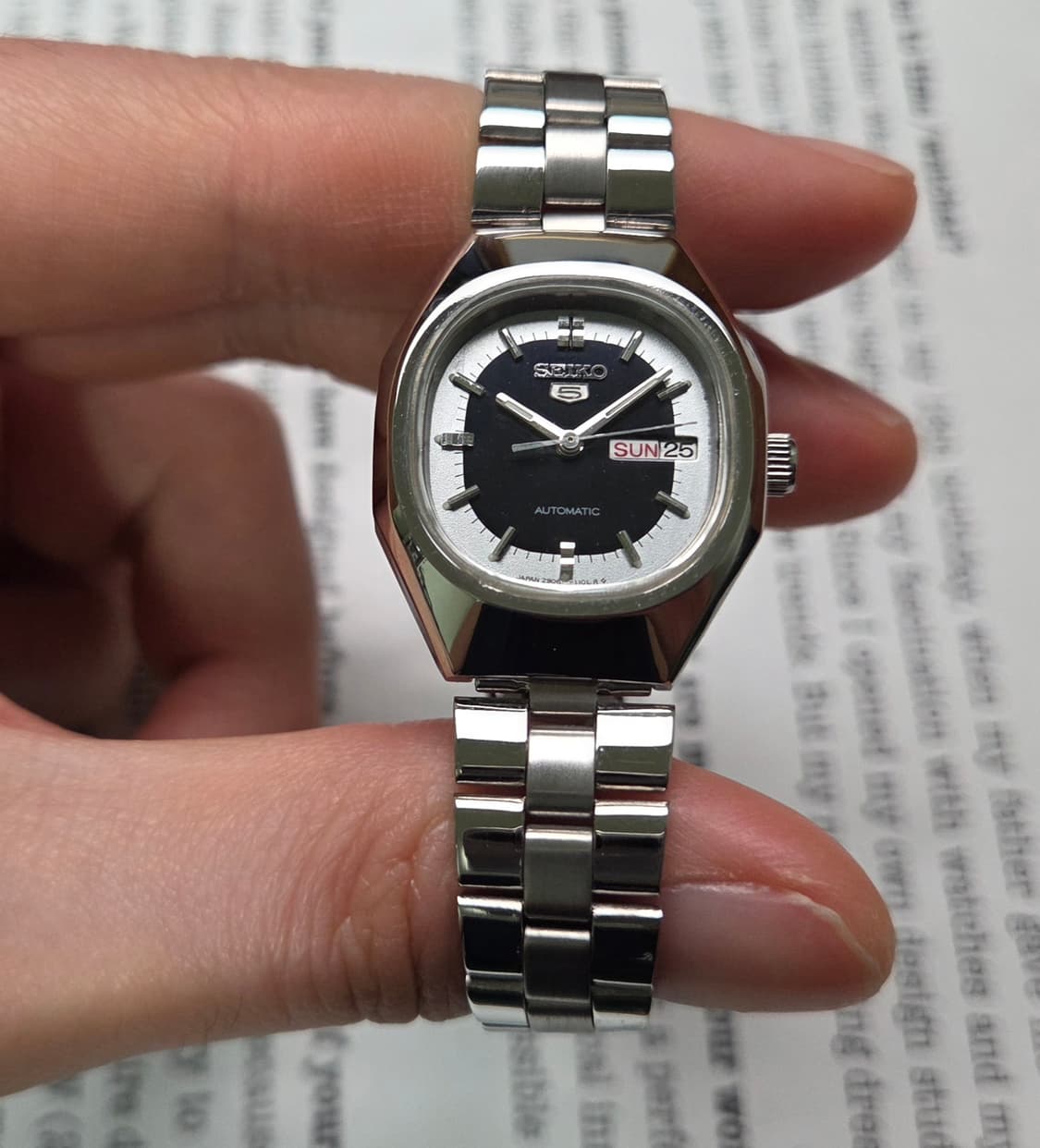 레어] 빈티지 세이코 옥토 터틀형 투톤청판 오토매틱 여성용 브레이슬릿 v 상품이미지3