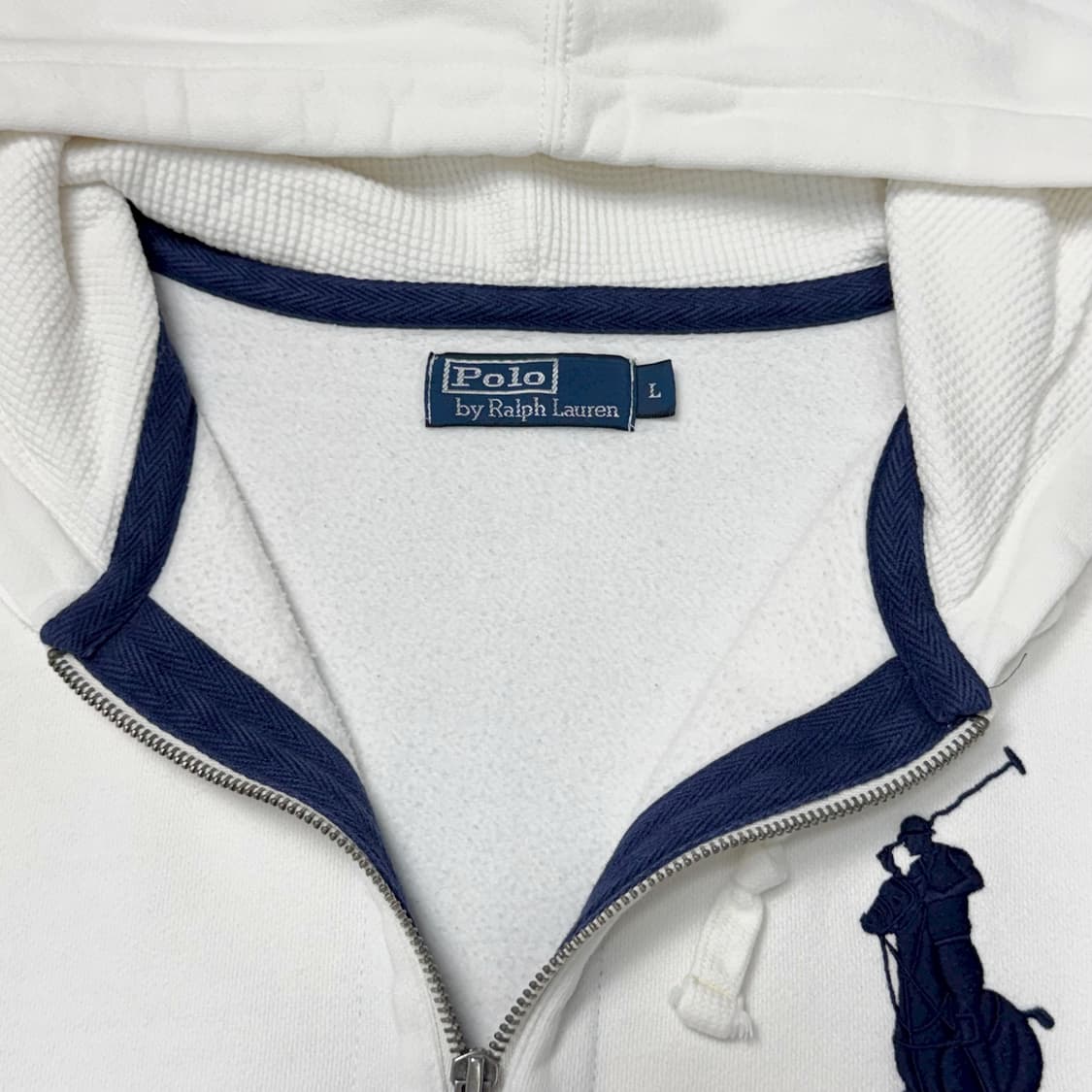 (L) 폴로 랄프로렌 빅포니 써멀 후드집업 화이트 상품이미지4