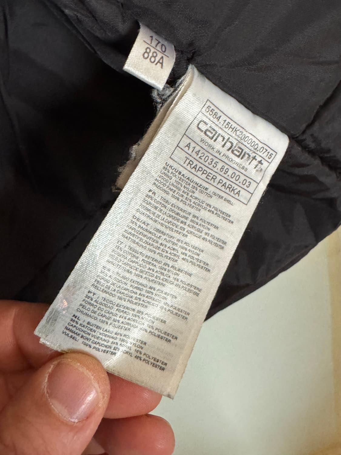 칼하트 트래퍼 파카 블랙 170/88A (M) 90~95 상품이미지5