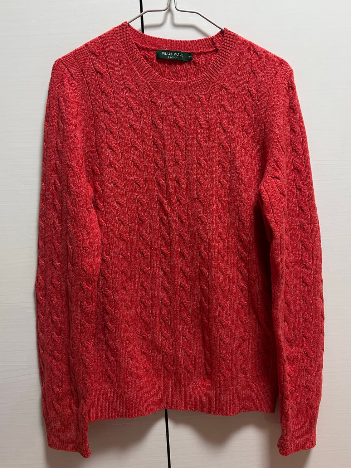 빈폴 여성 케이블 니트 레드 100 상품이미지1
