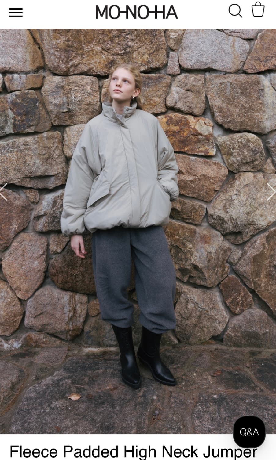 모노하 플리스 패디드 점퍼 (베이지)새상품 상품이미지1