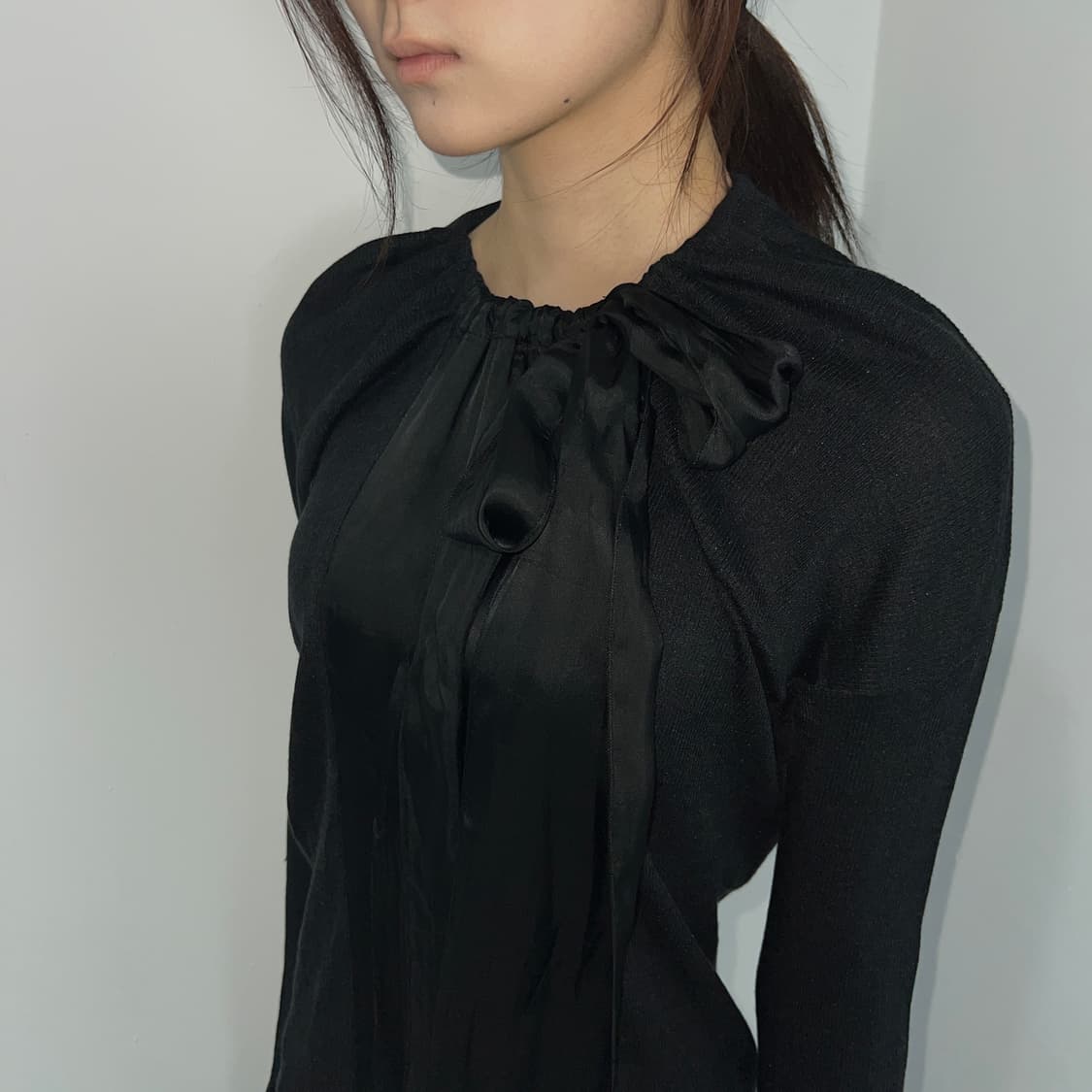 PRADA (프라다) 보우 타이 실크 니트 블라우스 상품이미지5