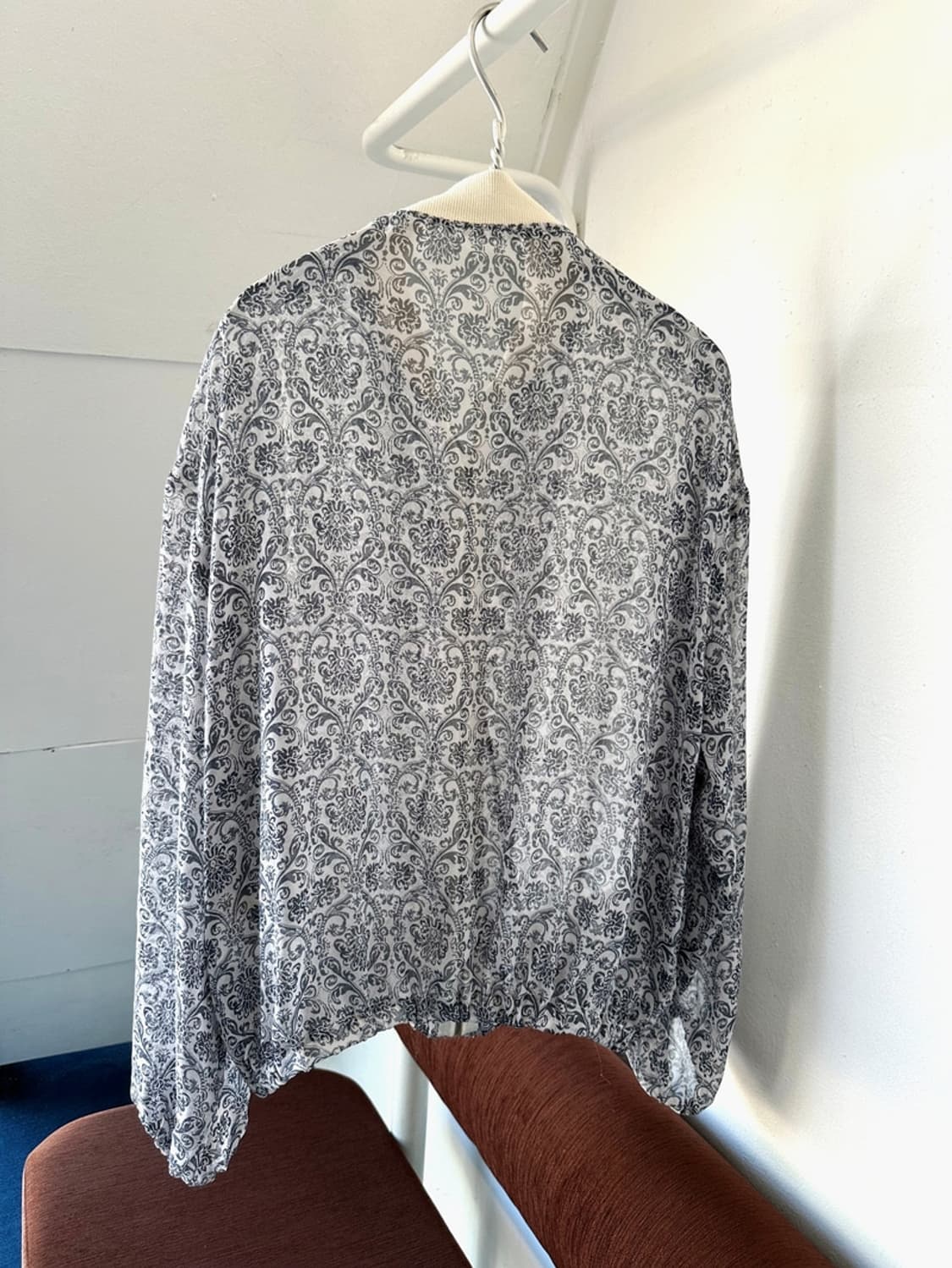 Sheer fabric loose zip blouson 상품이미지7
