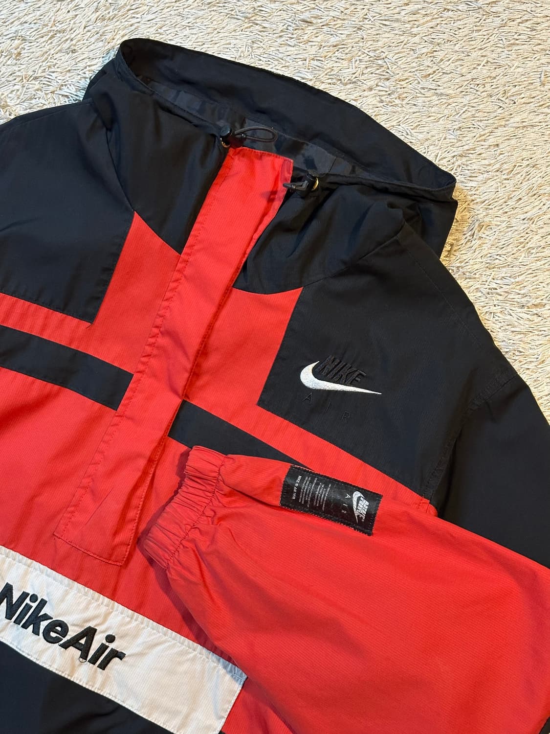 나이키 NSW 에어 우븐 아노락 바람막이 자켓 레드 블랙 상품이미지2