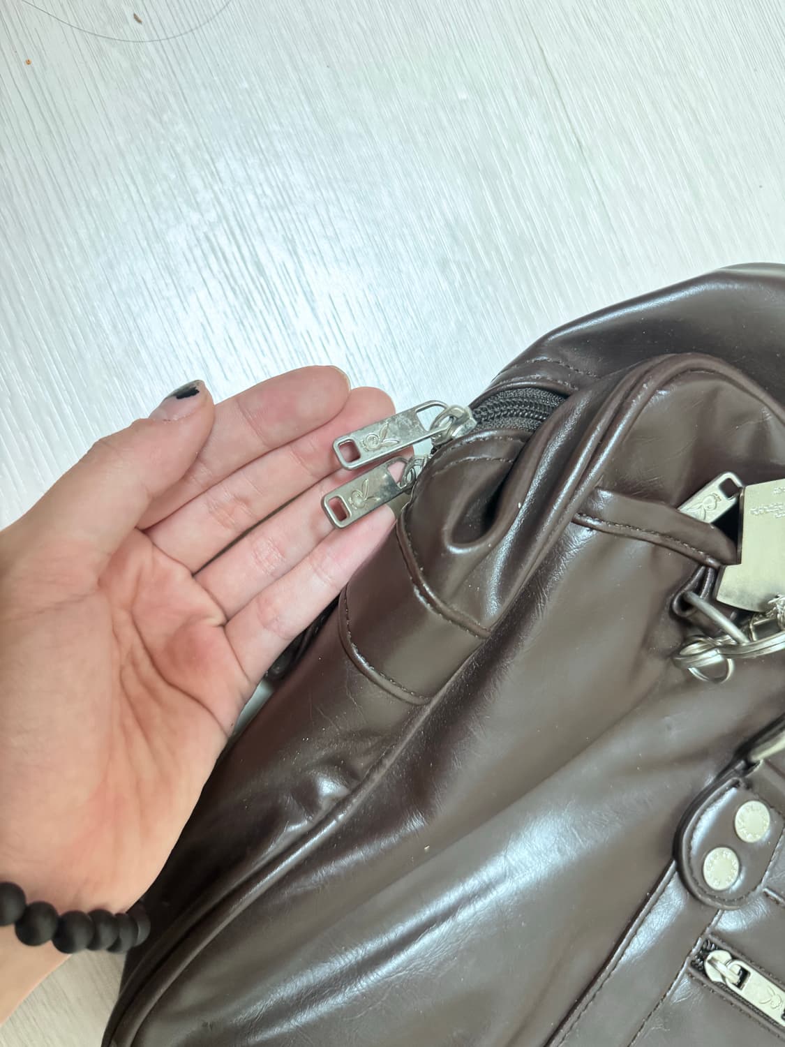 빈티지 갸루 y2k 일녀 교복 가죽 플레이보이 스쿨백 가방 상품이미지5