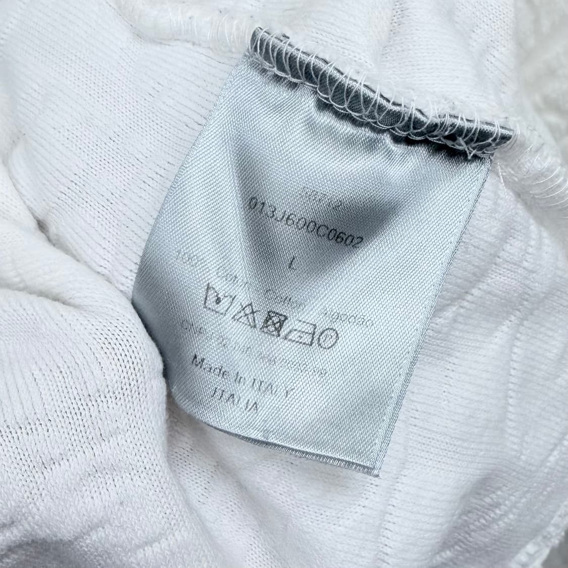 [B급/L] 디올 오블리크 테리 코튼 반팔 니트 화이트 상품이미지6