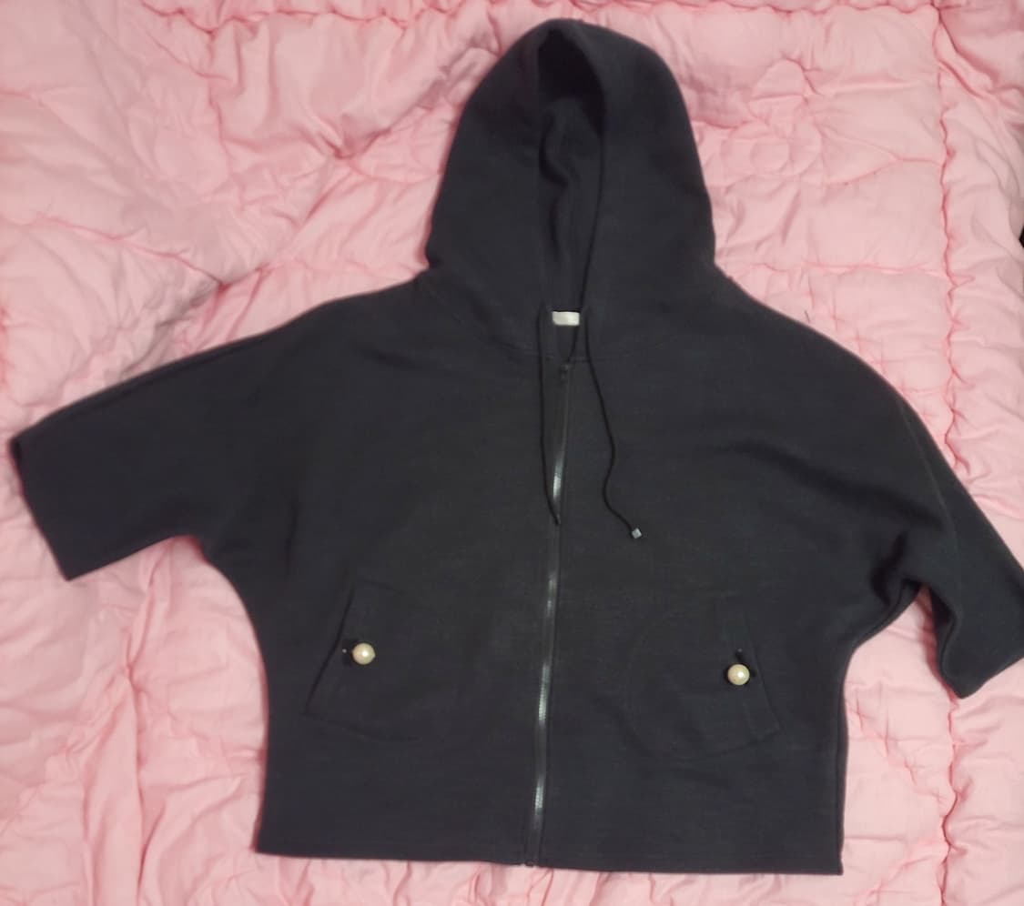 급처새상품!레니본 리본 진주 가오리핏 귀요미 후드 집업 상품이미지4